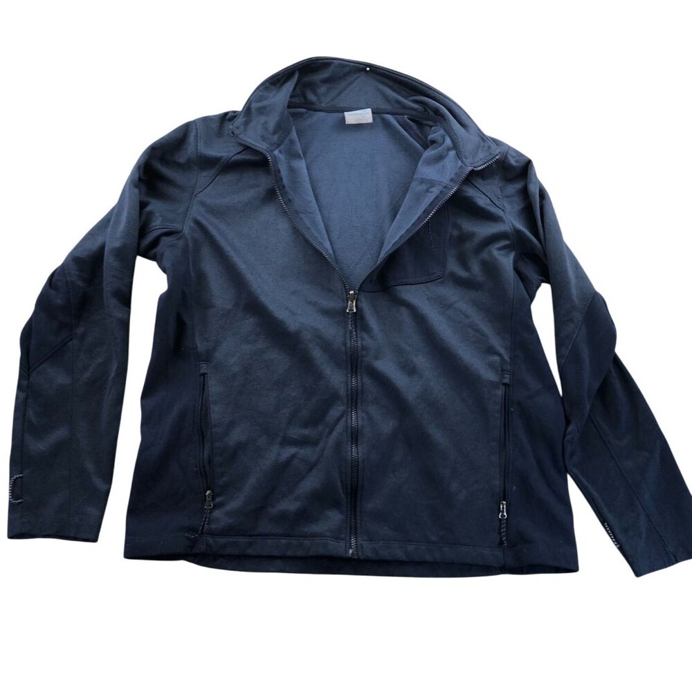 Columbia Interchange Men's Fleece Jacket Large Athletic Full Zip Stand Collar Bl